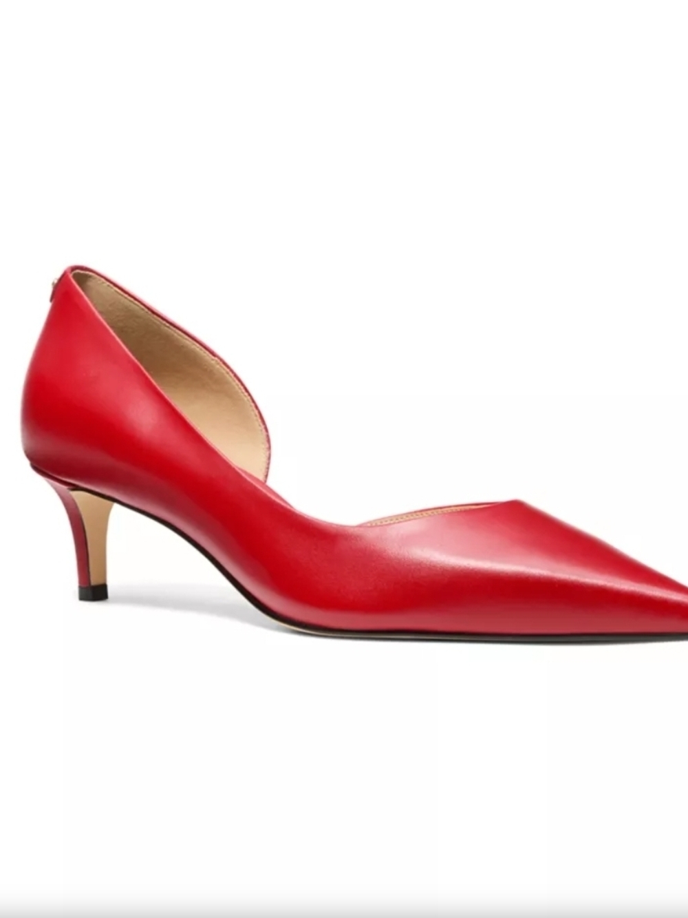 Michael Kors Red Pointed-Toe Kitten Heel Pump Size 8.5 - Picture 3 of 3